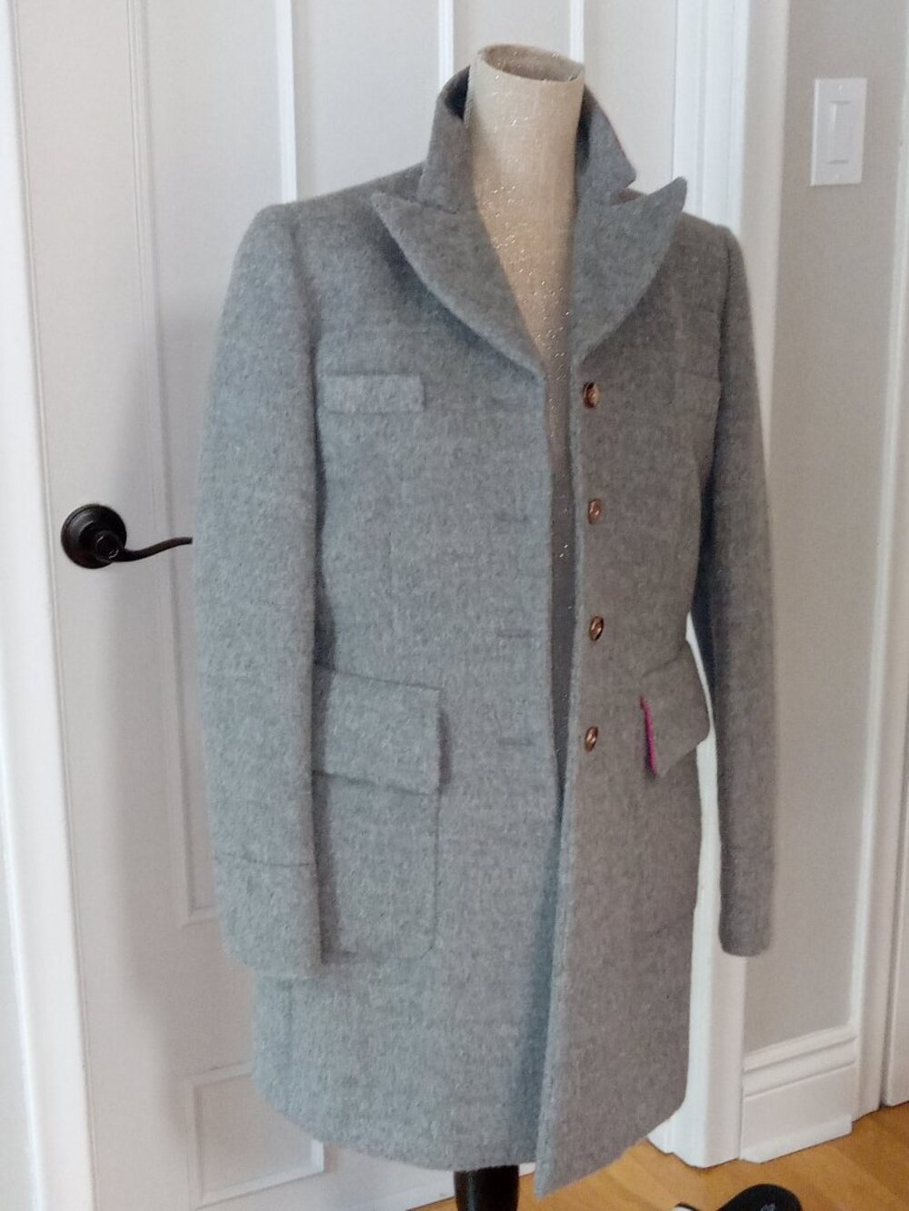 FAY Italy Virgin Wool Alpaca Mohair Coat | Grey | M / IT 40–42